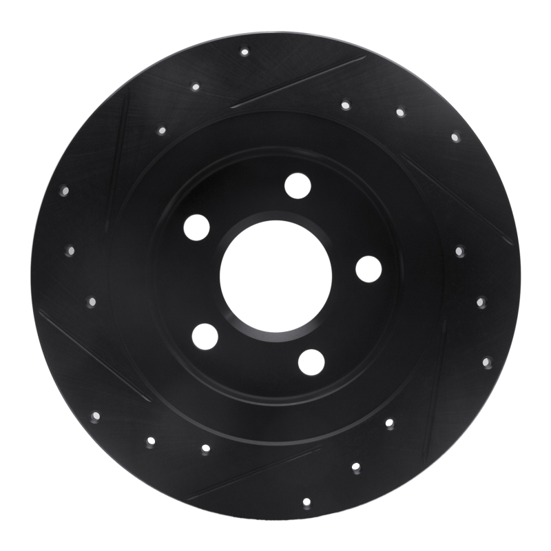 Buick Park Avenue Brake Rotor (1) - Rear Right - R1 Concepts - Drilled & Slotted - Black - `98-`05